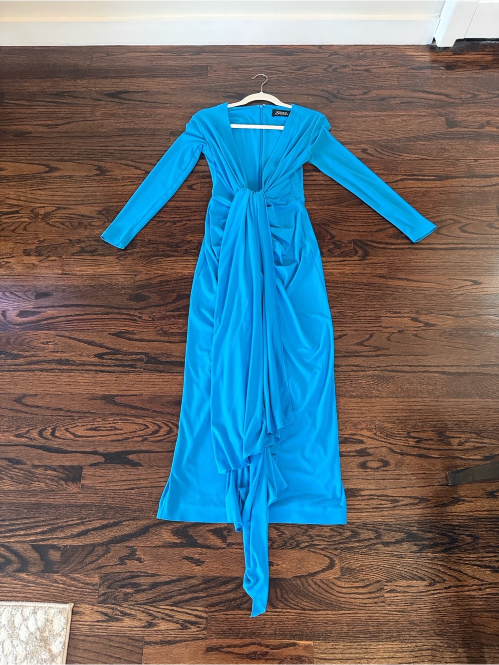 Solace London Women's Long Sleeve Turquoise Knot-Front Maxi Dress - Picture 2 of 4